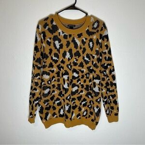 Blush & Bloom Leopard Animal Print Crewneck Sweater